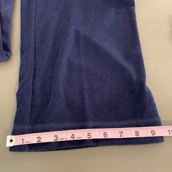 Talbots Womens M NEW Terry Pull On Pants Navy Blue Drawstring Lounge Comfy Knit - Picture 11 of 12